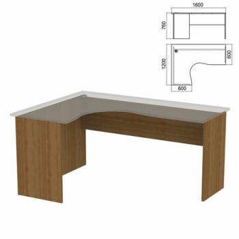 Стол компактный ЧАСТЬ 2 "Арго", 1600х1200х760 мм, левый, орех - Премиум Сервис