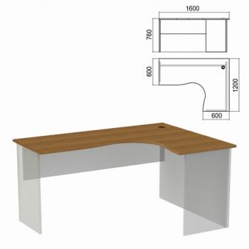 Стол компактный ЧАСТЬ 1 "Арго", 1600х1200х760 мм, правый, орех - Премиум Сервис