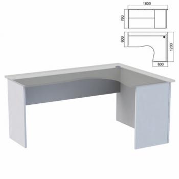Стол компактный ЧАСТЬ 2 "Арго", 1600х1200х760 мм, правый, серый - Премиум Сервис