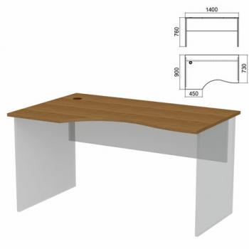 Стол эргономичный ЧАСТЬ 1 "Арго", 1400х900х760 мм, левый, орех - Премиум Сервис