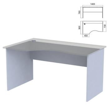 Стол эргономичный ЧАСТЬ 2 "Арго", 1400х900х760 мм, левый/правый, серый - Премиум Сервис