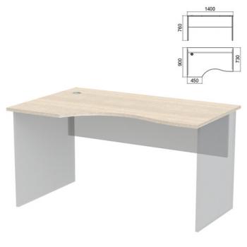 Стол эргономичный ЧАСТЬ 1 "Арго", 1400х900х760 мм, левый, ясень шимо - Премиум Сервис