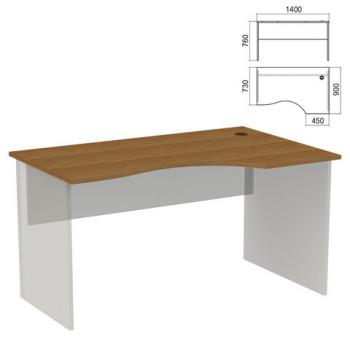 Стол эргономичный ЧАСТЬ 1 "Арго", 1400х900х760 мм, правый, орех - Премиум Сервис