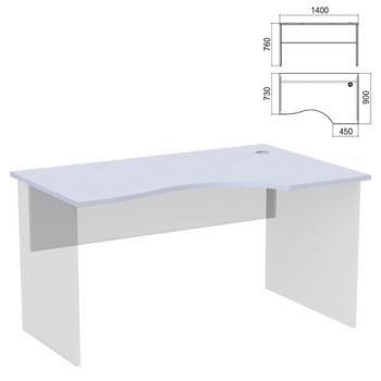 Стол эргономичный ЧАСТЬ 1 "Арго", 1400х900х760 мм, правый, серый - Премиум Сервис