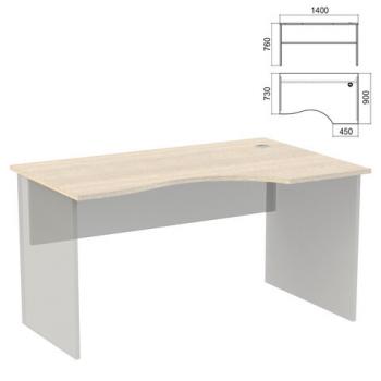 Стол эргономичный ЧАСТЬ 1 "Арго", 1400х900х760 мм, правый, ясень шимо - Премиум Сервис