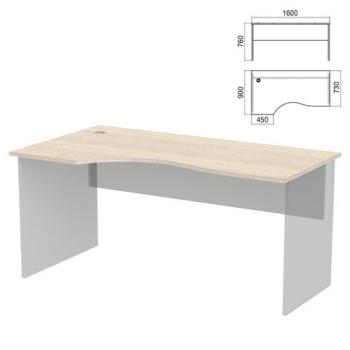 Стол эргономичный ЧАСТЬ 1 "Арго", 1600х900х760 мм, левый, ясень шимо - Премиум Сервис