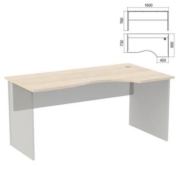 Стол эргономичный ЧАСТЬ 1 "Арго", 1600х900х760 мм, правый, ясень шимо - Премиум Сервис