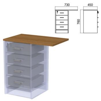 Крышка для тумбы приставной (АТ-05) "Арго", 730х450х22 мм, орех - Премиум Сервис