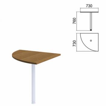 Стол приставной угловой "Арго", 730х730 мм, БЕЗ ОПОРЫ, орех - Премиум Сервис