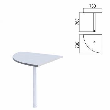 Стол приставной угловой "Арго", 730х730 мм, БЕЗ ОПОРЫ, серый - Премиум Сервис