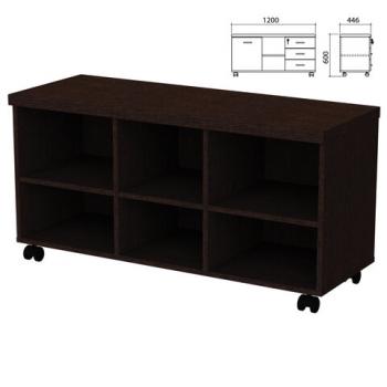 Тумба-креденция (каркас БЕЗ ФАСАДОВ) "Приоритет" (1200х446х600 мм), венге, К-924, К-924 венге - Премиум Сервис