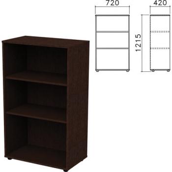 Шкаф (стеллаж) "Приоритет", 720х420х1215 мм, 2 полки, венге, К-933, К-933 венге - Премиум Сервис