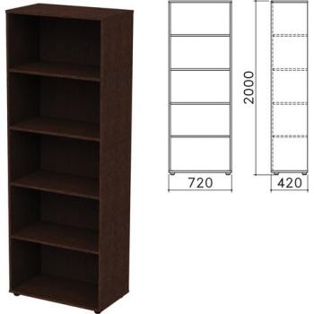Шкаф (стеллаж) "Приоритет", 720х420х2000 мм, 4 полки, венге, К-934, К-934 венге - Премиум Сервис