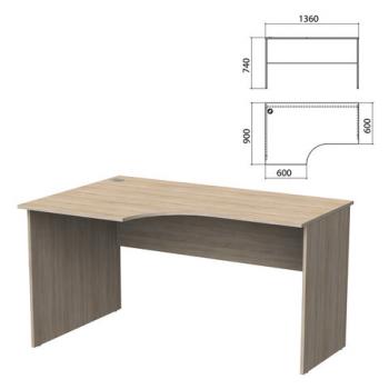 Стол письменный эргономичный "Бюджет" 1360х900х740 мм, левый, дуб сонома, 402662-091 - Премиум Сервис