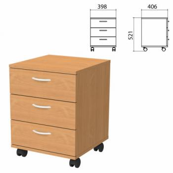 Тумба подкатная "Бюджет", 398х406х521 мм, 3 ящика, груша ароза, 402952-336 - Премиум Сервис