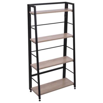 Стеллаж BRABIX "Smart SH-007", 605х295х1193 мм, ЛОФТ, трапеция, складной, металл/ЛДСП дуб, каркас черный, 641872 - Премиум Сервис