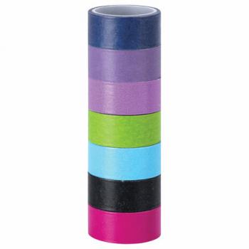 Клейкие WASHI-ленты для декора "ИНТЕНСИВ", 7 холодных цветов, 15 мм х 3 м, рисовая бумага, ОСТРОВ СОКРОВИЩ, 661699 - Премиум Сервис