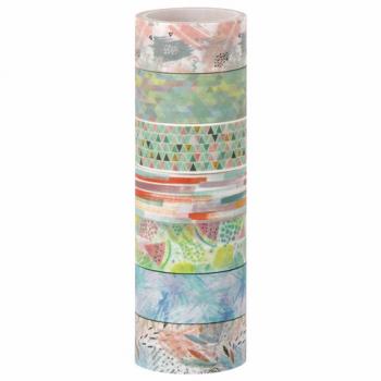 Клейкие WASHI-ленты для декора "Микс №1", 15 мм х 3 м, 7 цветов, рисовая бумага, ОСТРОВ СОКРОВИЩ, 661709 - Премиум Сервис