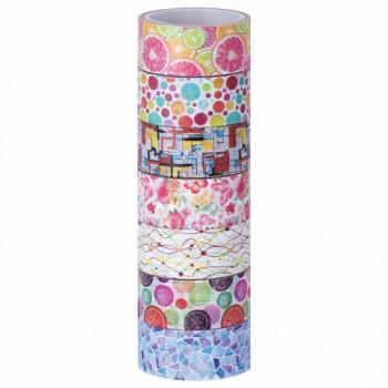 Клейкие WASHI-ленты для декора "Микс №2", 15 мм х 3 м, 7 цветов, рисовая бумага, ОСТРОВ СОКРОВИЩ, 661710 - Премиум Сервис