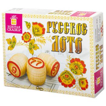 Русское лото классическое с деревянными бочонками, в картонной упаковке, ЗОЛОТАЯ СКАЗКА, 664672 - Премиум Сервис