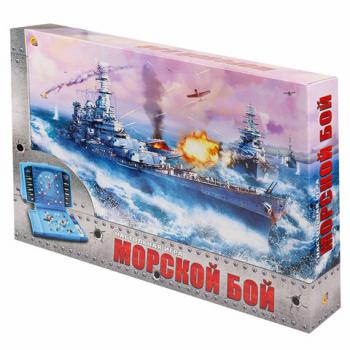 Игра настольная "Морской бой", игровое поле 2 шт., фишки, фигурки кораблей, РЫЖИЙ КОТ, ИН-1760 - Премиум Сервис