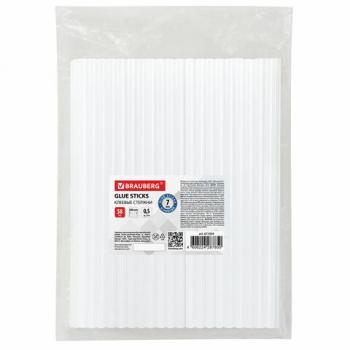 Клеевые стержни, диаметр 7 мм, длина 200 мм, прозрачные, 0,5 кг (58 шт.) BRAUBERG, 671054 - Премиум Сервис