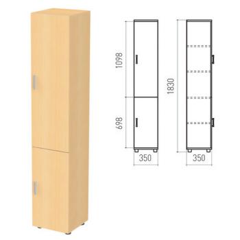 Шкаф закрытый "Канц", 350х350х1830 мм, цвет бук невский (КОМПЛЕКТ) - Премиум Сервис