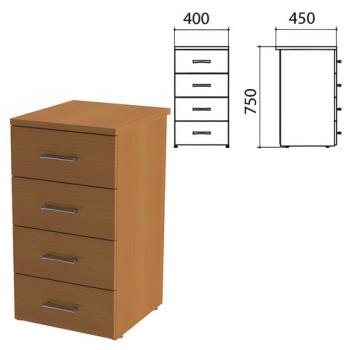 Тумба приставная "Монолит", 400х450х750 мм, цвет орех гварнери (КОМПЛЕКТ) - Премиум Сервис