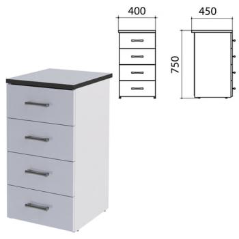 Тумба приставная "Монолит", 400х450х750 мм, цвет серый (КОМПЛЕКТ) - Премиум Сервис