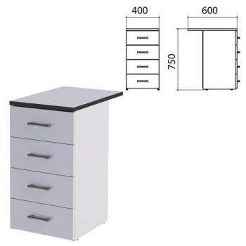 Тумба приставная "Монолит", 400х600х750 мм, цвет серый (КОМПЛЕКТ) - Премиум Сервис
