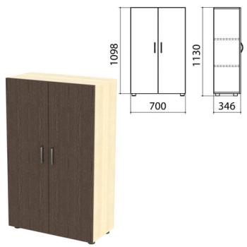 Шкаф закрытый "Канц", 700х350х1130 мм, цвет дуб молочный/венге (КОМПЛЕКТ) - Премиум Сервис
