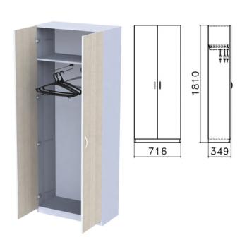 Шкаф для одежды "Бюджет", 716х349х1810 мм, дуб шамони светлый (КОМПЛЕКТ) - Премиум Сервис