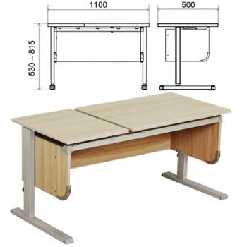 Стол-парта регулируемый "ДЭМИ" СУТ.29, 1117х530х530-815 мм, серый/ясень (КОМПЛЕКТ) - Премиум Сервис