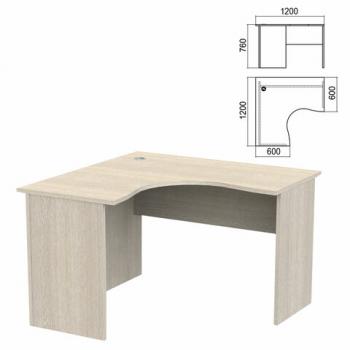 Стол компактный "Арго", 1200х1200х760 мм, левый, ясень шимо (КОМПЛЕКТ) - Премиум Сервис