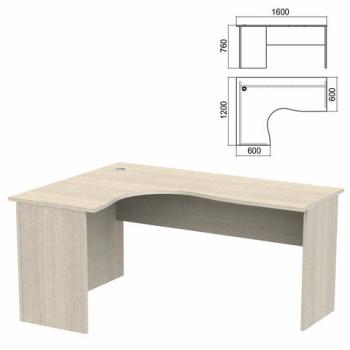 Стол компактный "Арго", 1600х1200х760 мм, левый, ясень шимо (КОМПЛЕКТ) - Премиум Сервис