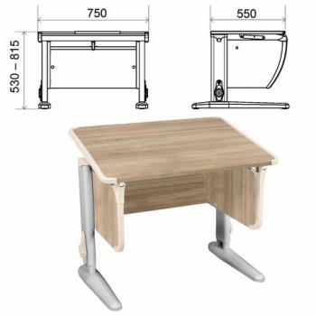 Стол-парта регулируемый "ДЭМИ" СУТ.41, 750х550х530-815 мм, серый каркас, пластик бежевый, дуб сонома (КОМПЛЕКТ) - Премиум Сервис