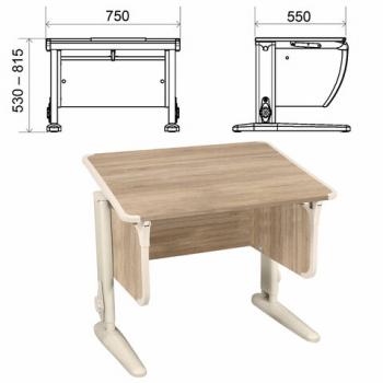 Стол-парта регулируемый "ДЭМИ" СУТ.41, 750х550х530-815 мм, бежевый каркас, пластик бежевый, дуб сонома (КОМПЛЕКТ) - Премиум Сервис