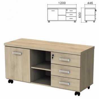Тумба-креденция "Приоритет" 1200х446х600 мм, дверь, 3 ящика, кронберг (КОМПЛЕКТ) - Премиум Сервис