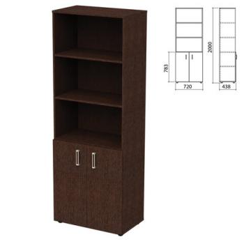 Шкаф полузакрытый "Приоритет" 720х438х2000 мм, 4 полки, венге (КОМПЛЕКТ) - Премиум Сервис