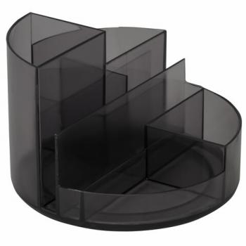 Подставка-органайзер BRAUBERG ROUND, 6 отделений, 130х130х90 мм, черная, 238101, ОР01 - Премиум Сервис