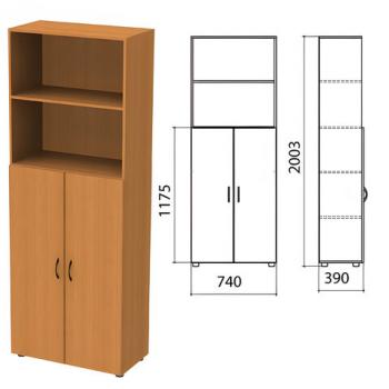 Шкаф полузакрытый "Фея", 740х390х2000 мм, цвет орех милан (КОМПЛЕКТ) - Премиум Сервис