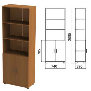 Шкаф полузакрытый "Монолит", 740х390х2050 мм, цвет орех гварнери (КОМПЛЕКТ) - Премиум Сервис