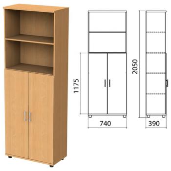 Шкаф полузакрытый "Монолит", 740х390х2050 мм, цвет бук бавария (КОМПЛЕКТ) - Премиум Сервис