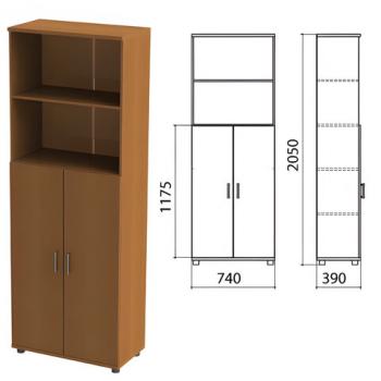 Шкаф полузакрытый "Монолит", 740х390х2050 мм, цвет орех гварнери (КОМПЛЕКТ) - Премиум Сервис