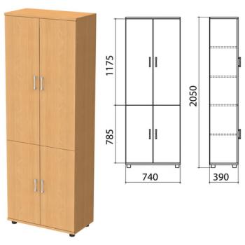 Шкаф закрытый "Монолит", 740х390х2050 мм, цвет бук бавария (КОМПЛЕКТ) - Премиум Сервис