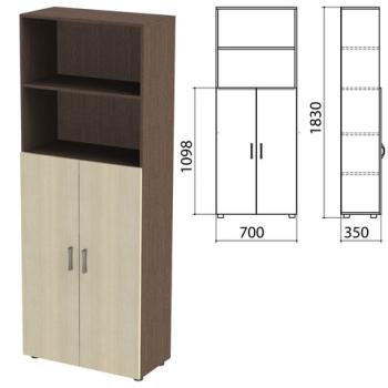 Шкаф полузакрытый "Канц", 700х350х1830 мм, цвет венге/дуб молочный (КОМПЛЕКТ) - Премиум Сервис