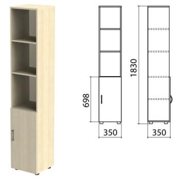 Шкаф полузакрытый "Канц", 350х350х1830 мм, цвет дуб молочный (КОМПЛЕКТ) - Премиум Сервис