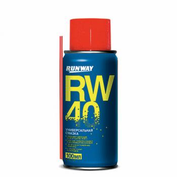 Смазка универсальная RW-40 (аналог WD-40) 100 мл, аэрозоль с трубочкой, RUNWAY, RW6094 - Премиум Сервис
