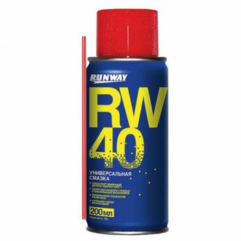 Смазка универсальная RW-40 (аналог WD-40) 200 мл, аэрозоль с трубочкой, RUNWAY RW6096 - Премиум Сервис