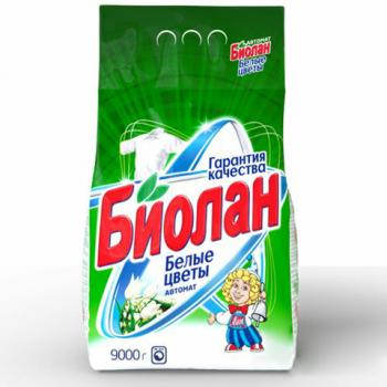 Стиральный порошок автомат 9 кг, БИОЛАН "Белые цветы" - Премиум Сервис